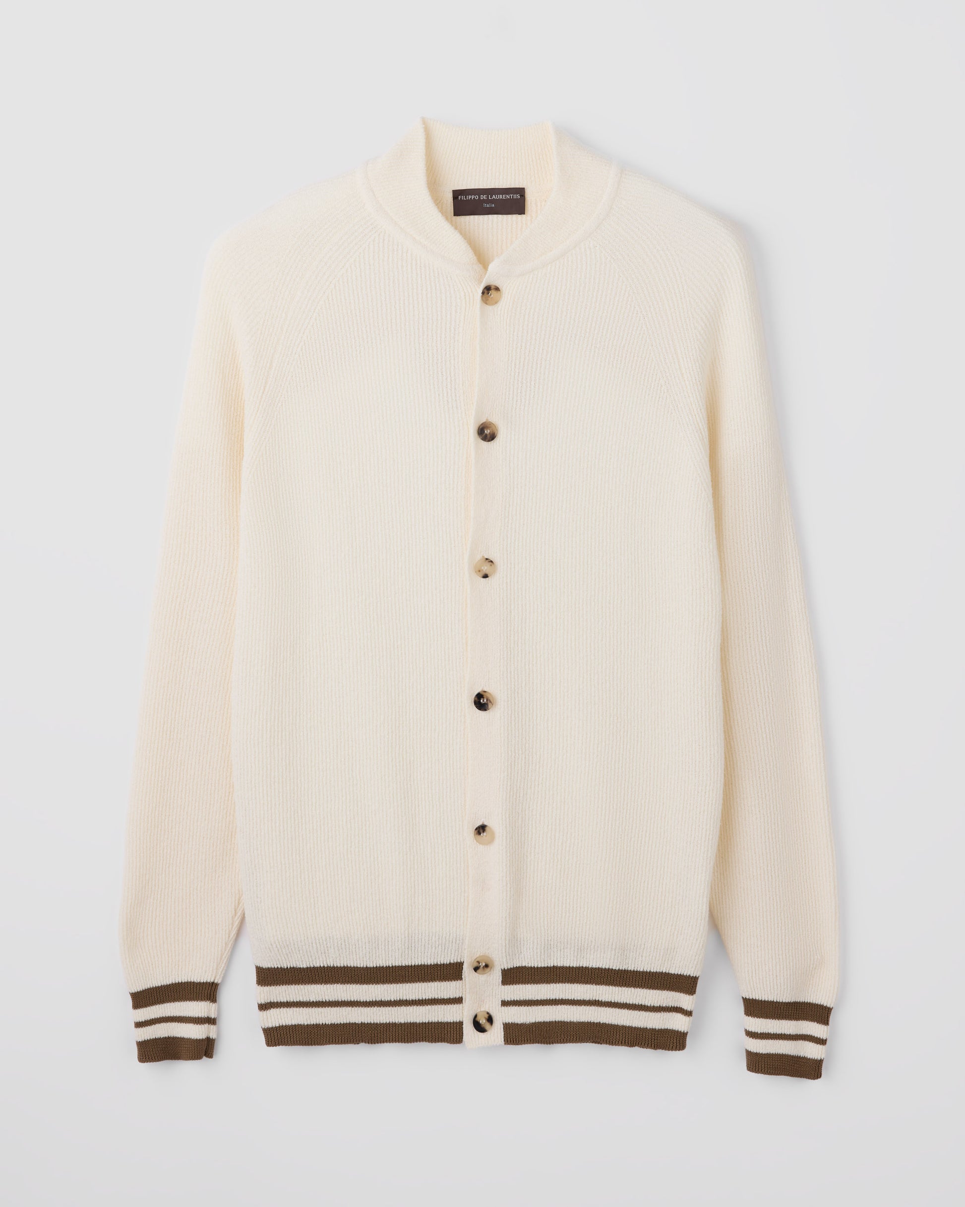 Blusotto manica raglan Lana - Fango | Filippo De Laurentiis