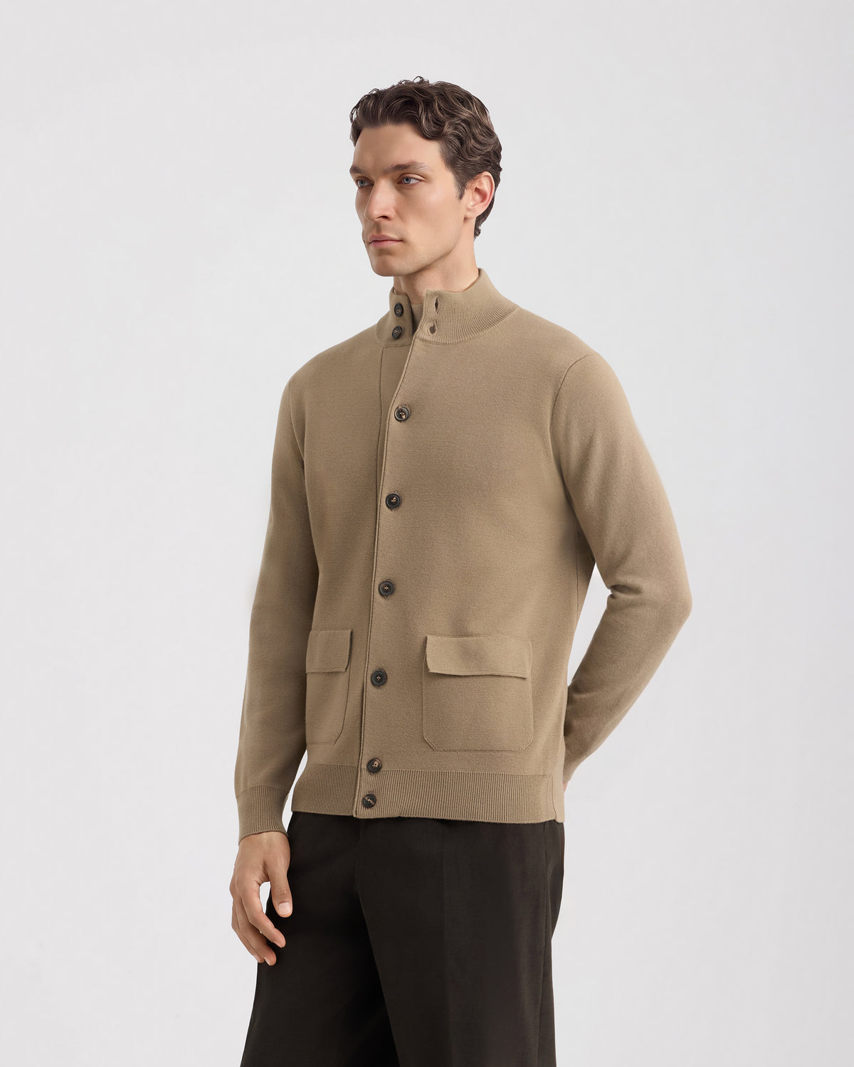Buttoned cardigan Tortora | Filippo De Laurentiis
