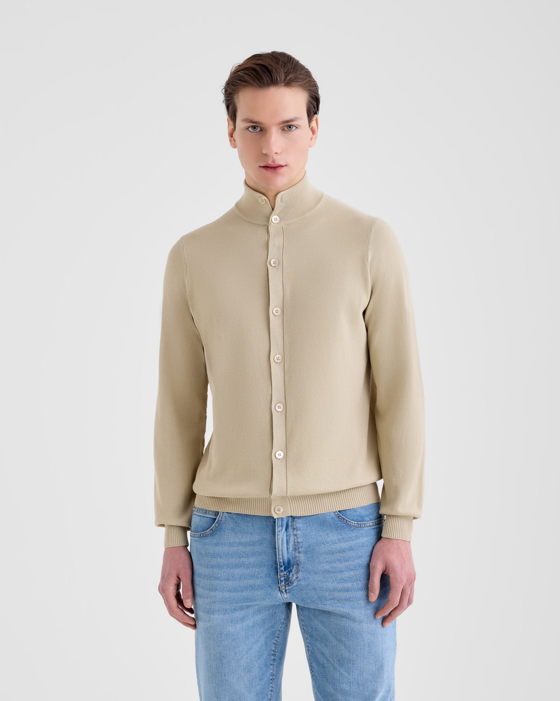 Buttoned cardigan SAND | Filippo De Laurentiis