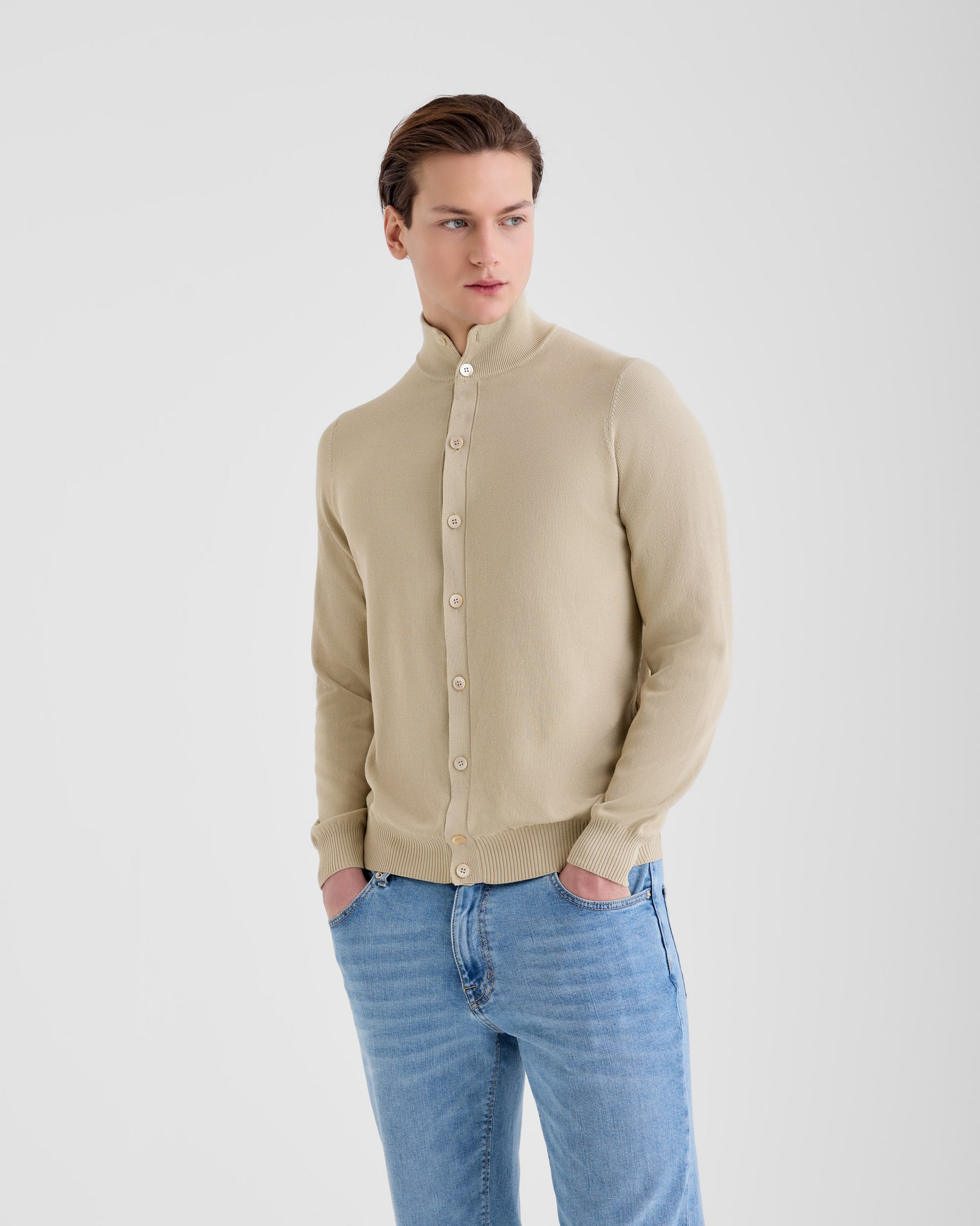 Buttoned cardigan SAND | Filippo De Laurentiis