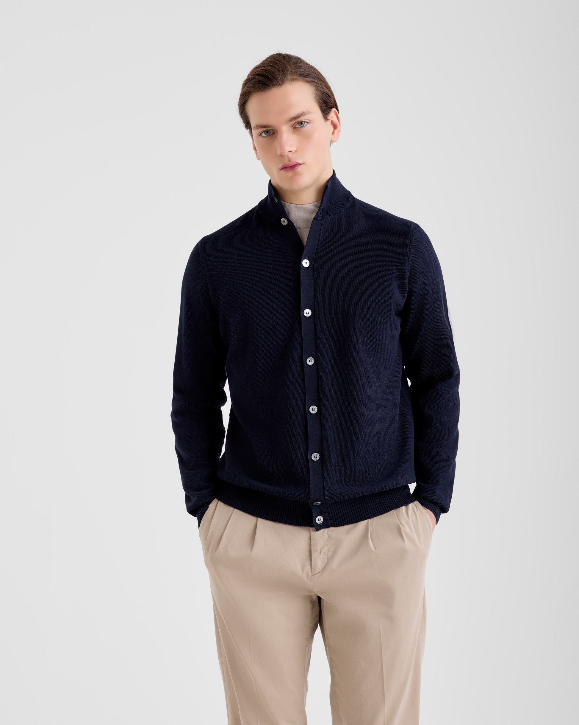 Buttoned cardigan NAVY BLUE | Filippo De Laurentiis