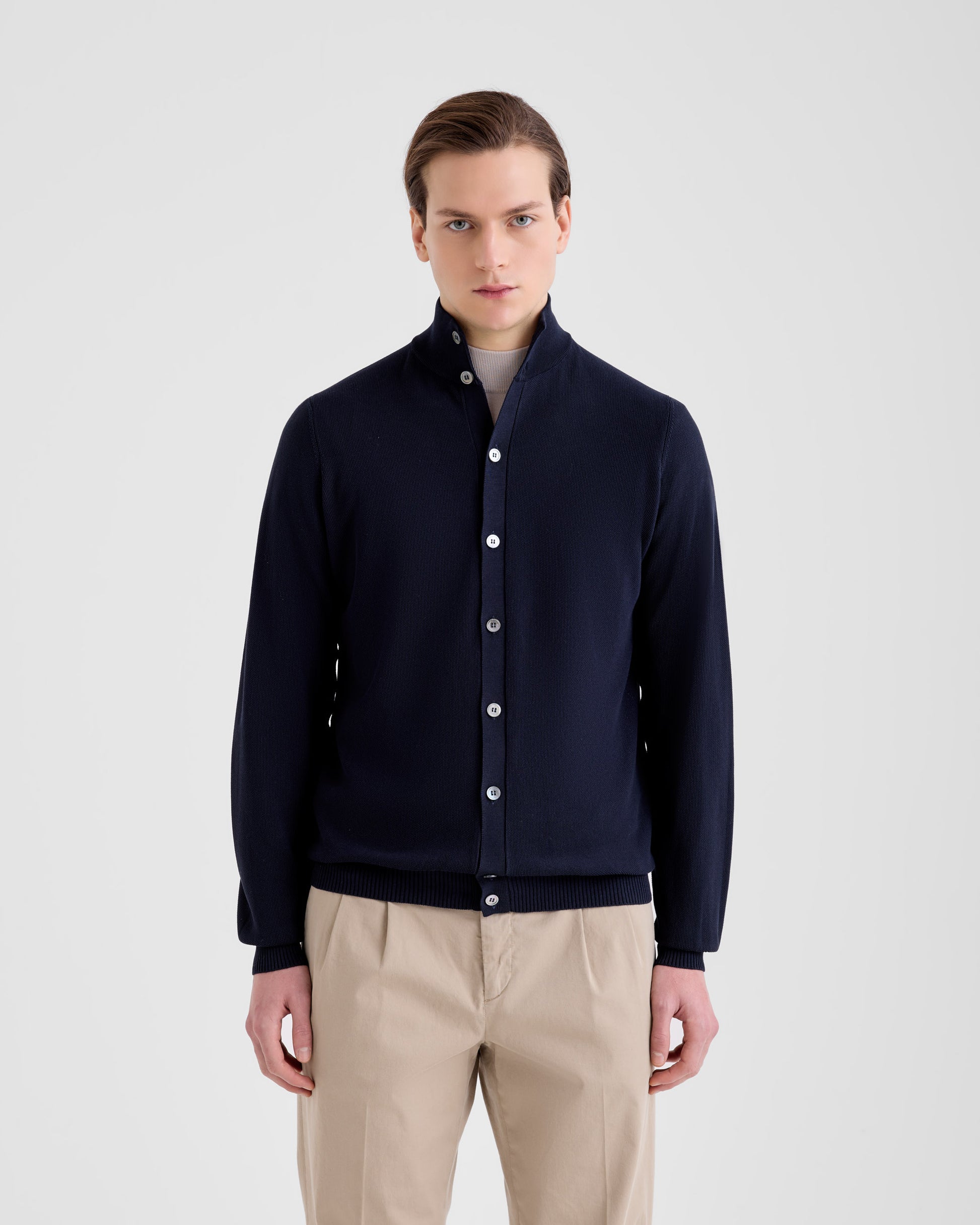 Buttoned cardigan NAVY BLUE | Filippo De Laurentiis
