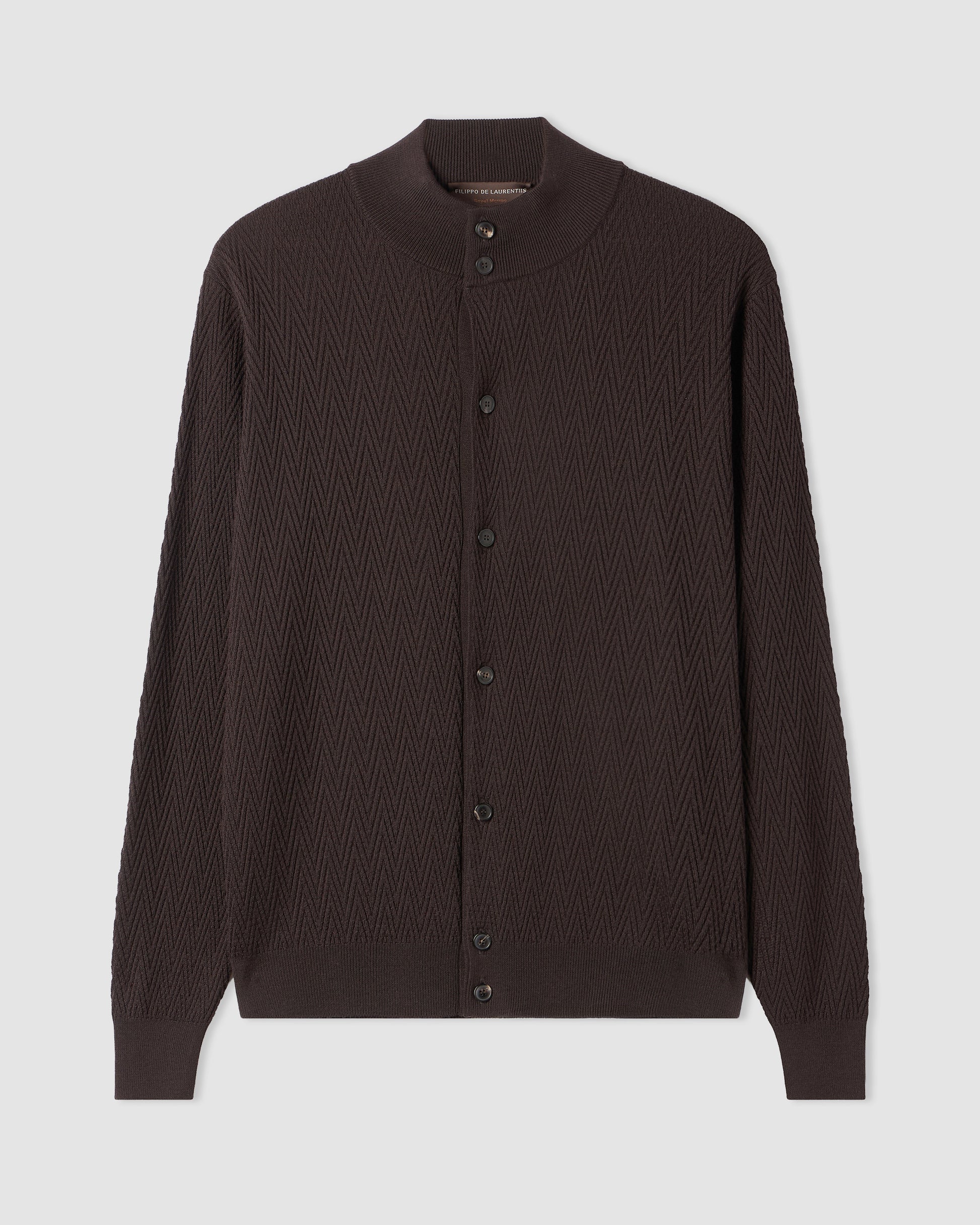 Buttoned cardigan Marrone | Filippo De Laurentiis