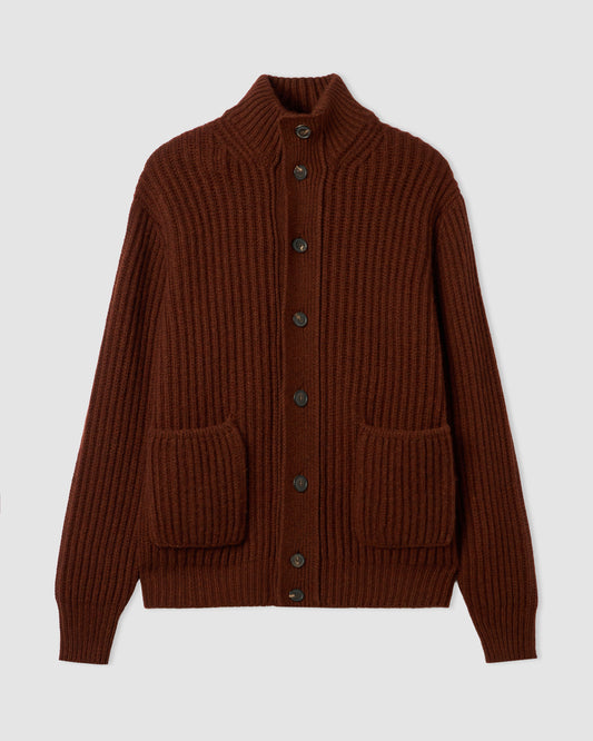 Buttoned cardigan COGNAC | Filippo De Laurentiis