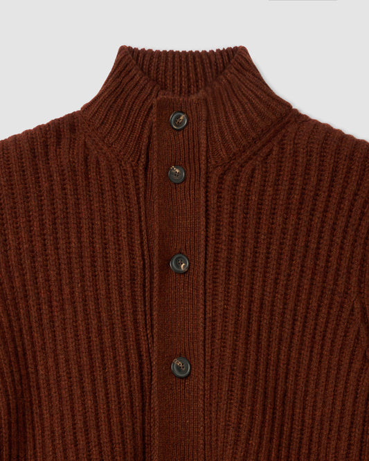 Buttoned cardigan COGNAC | Filippo De Laurentiis
