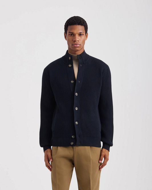 Buttoned cardigan NAVY BLUE | Filippo De Laurentiis