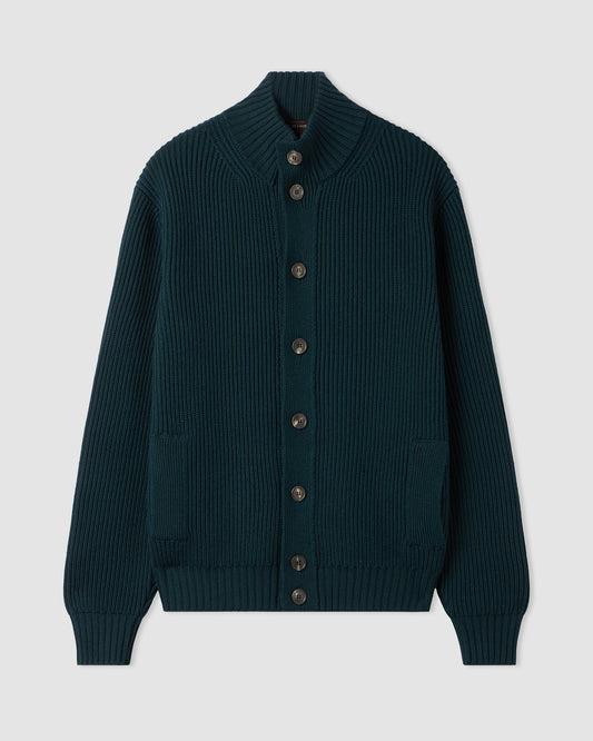 Buttoned cardigan FOREST GREEN | Filippo De Laurentiis