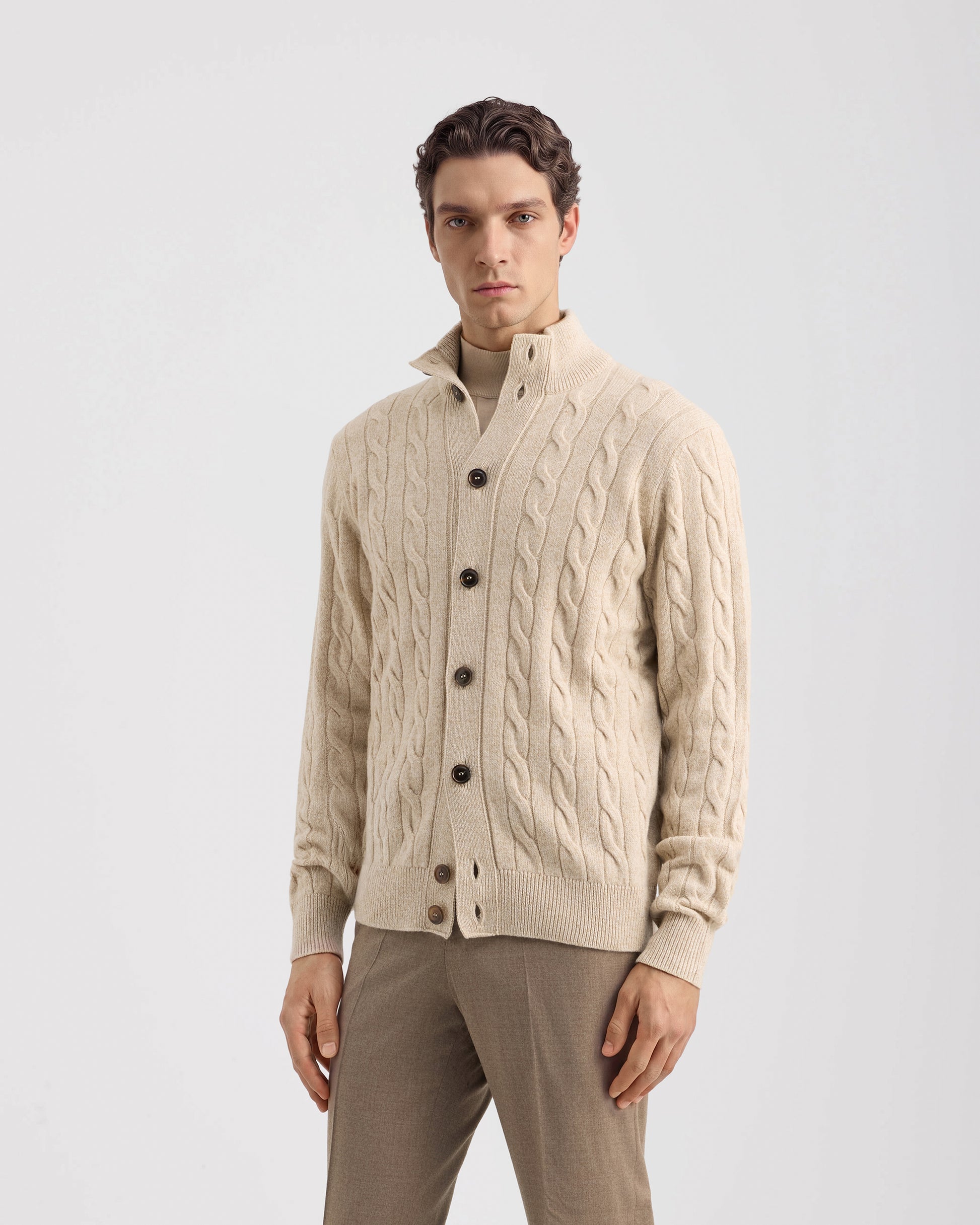 Buttoned cardigan Paglia - Meringa | Filippo De Laurentiis