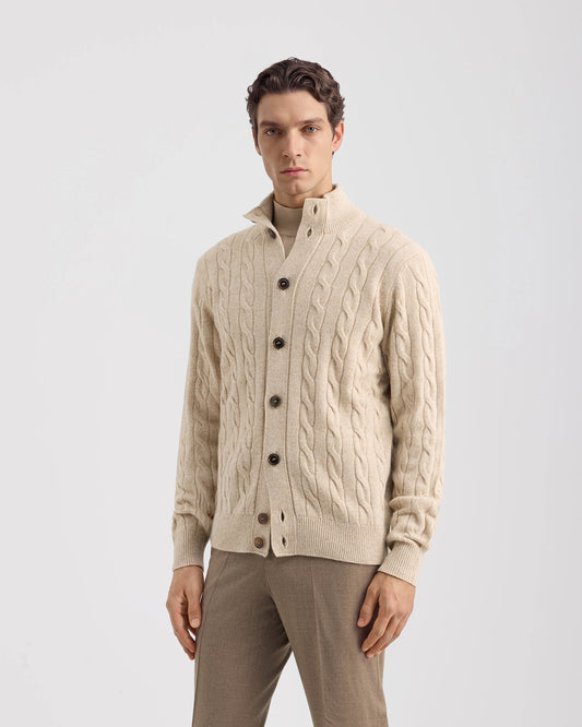Buttoned cardigan Paglia - Meringa | Filippo De Laurentiis