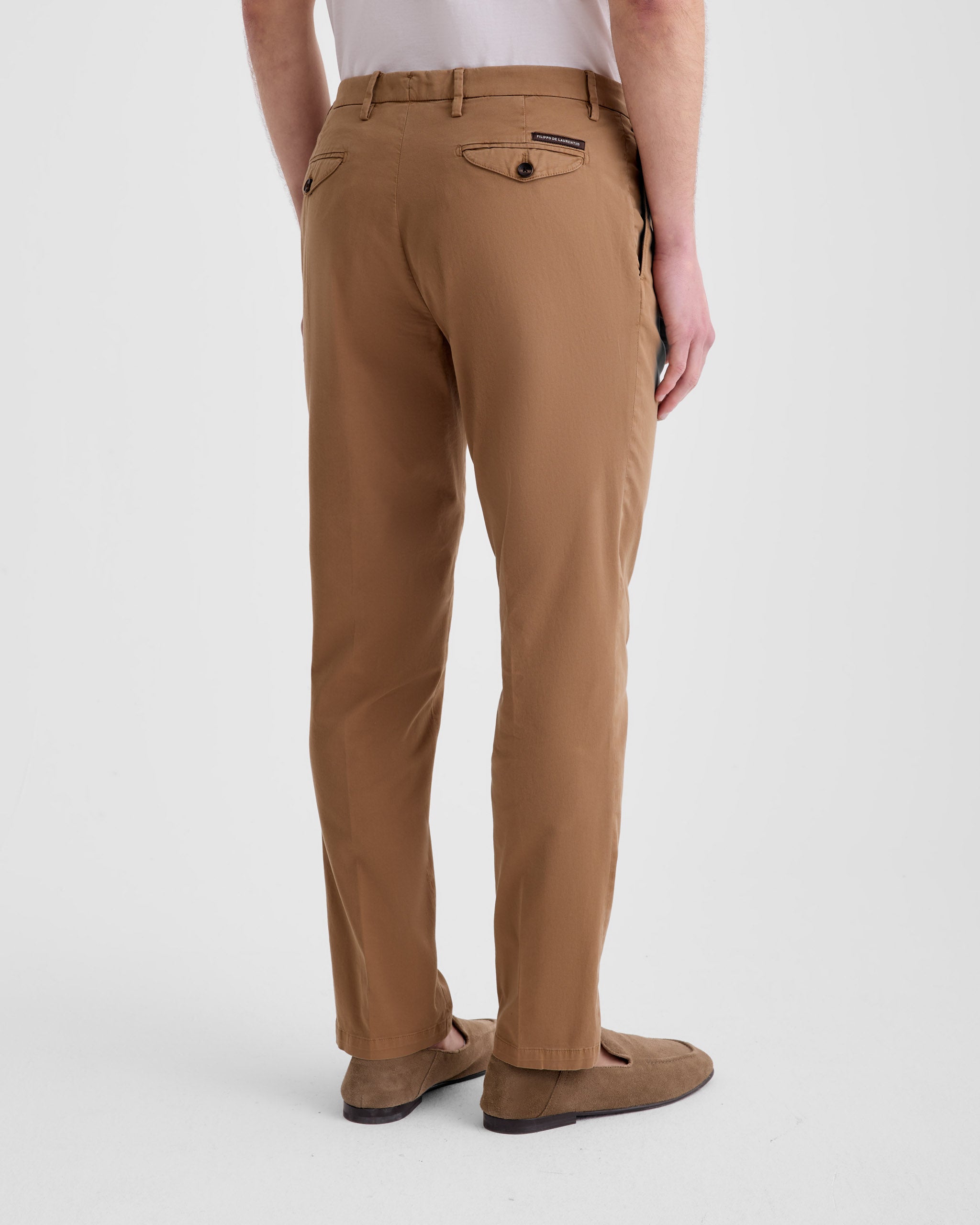 Men's Pleated Trousers in Comfort Cotton light camel – Filippo De