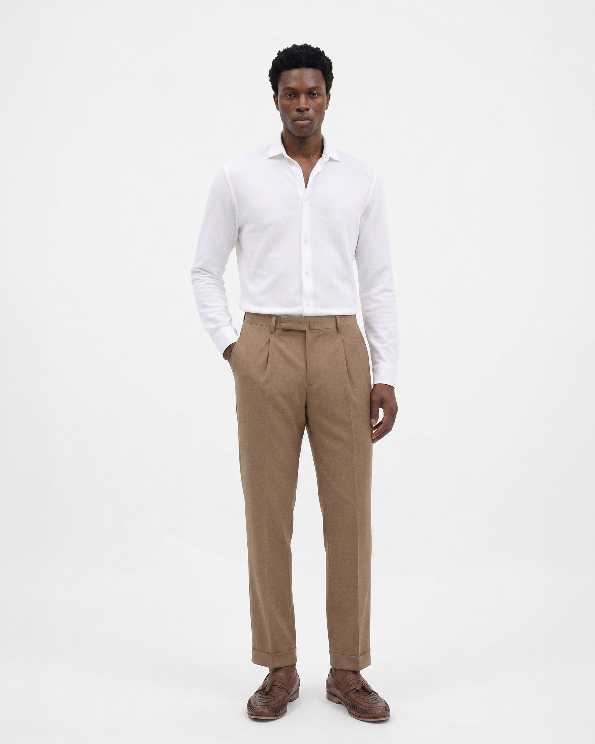 Pleated classic trousers BEIGE | Filippo De Laurentiis
