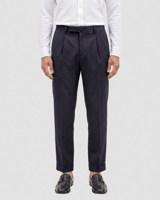 Pantalone classico con pinces Blu navy | Filippo De Laurentiis