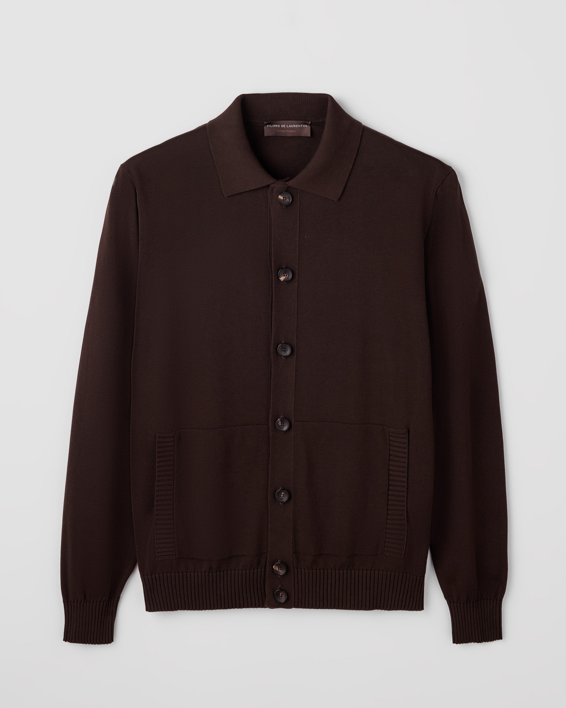 Shirt collar cardigan  BROWN | Filippo De Laurentiis