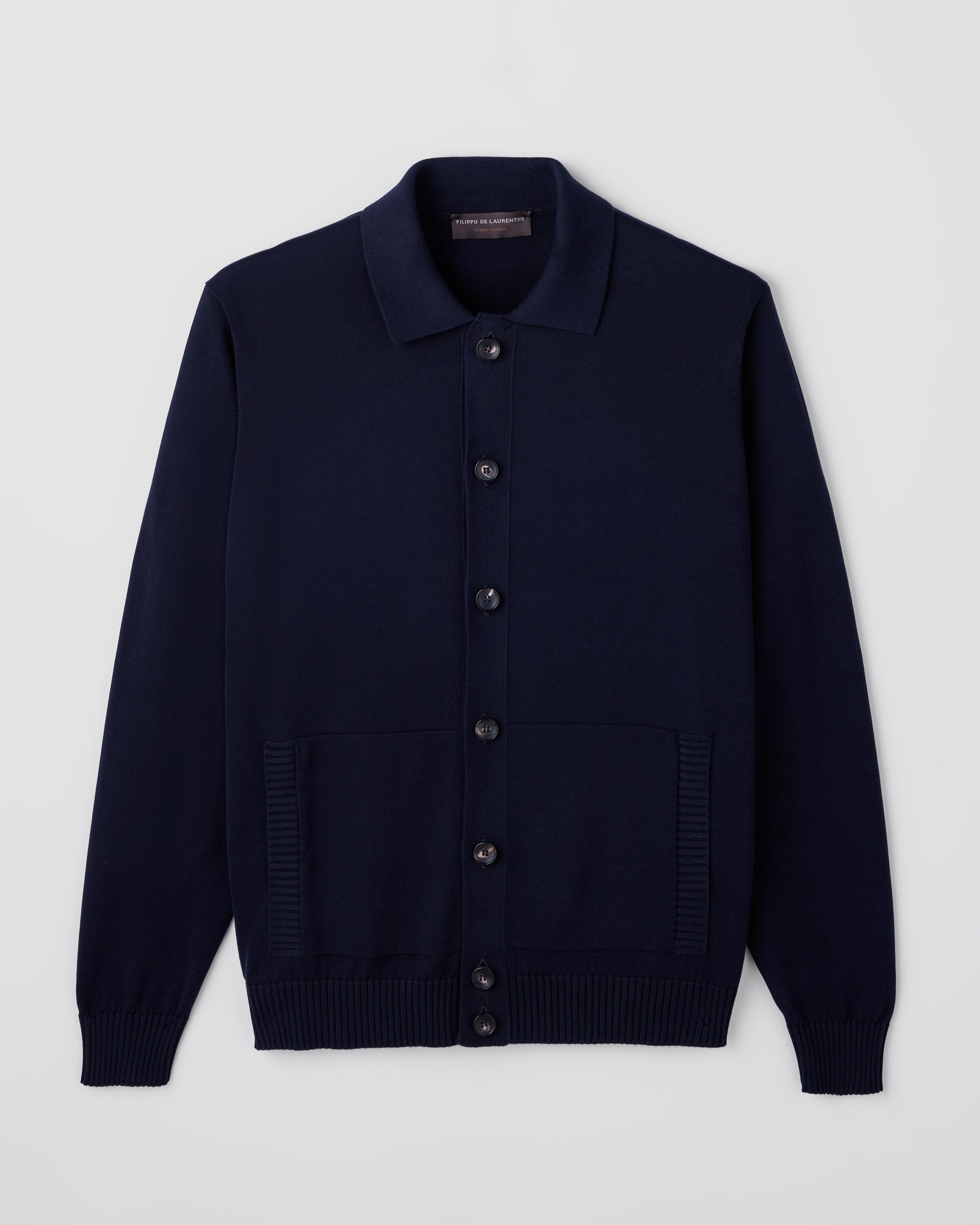Shirt collar cardigan  NAVY BLUE | Filippo De Laurentiis