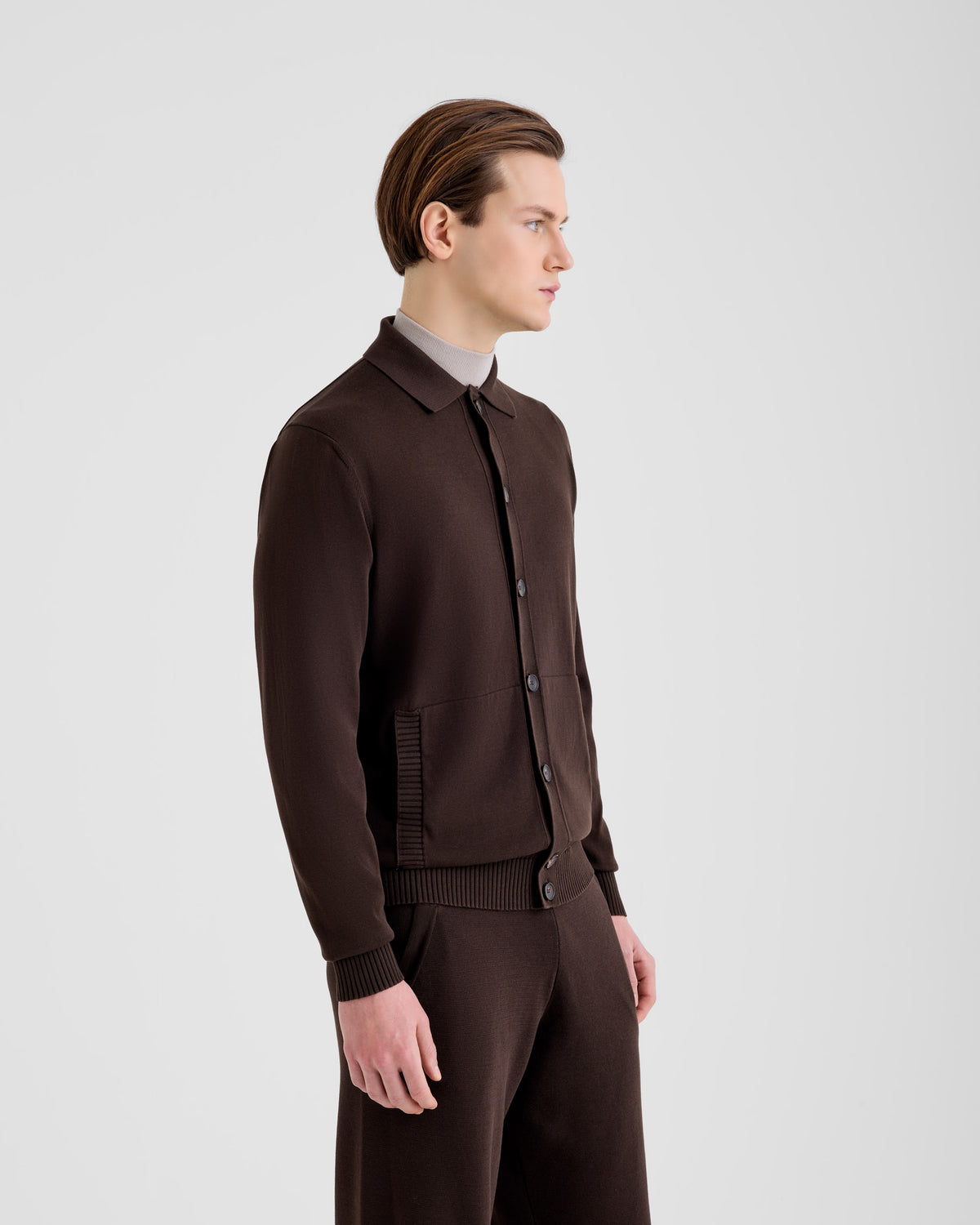 Shirt collar cardigan |177217|
