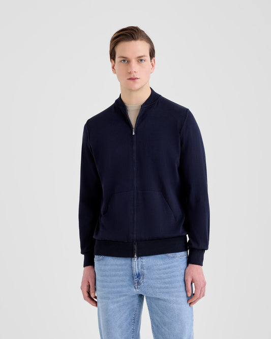 Bomber zip NAVY BLUE | Filippo De Laurentiis