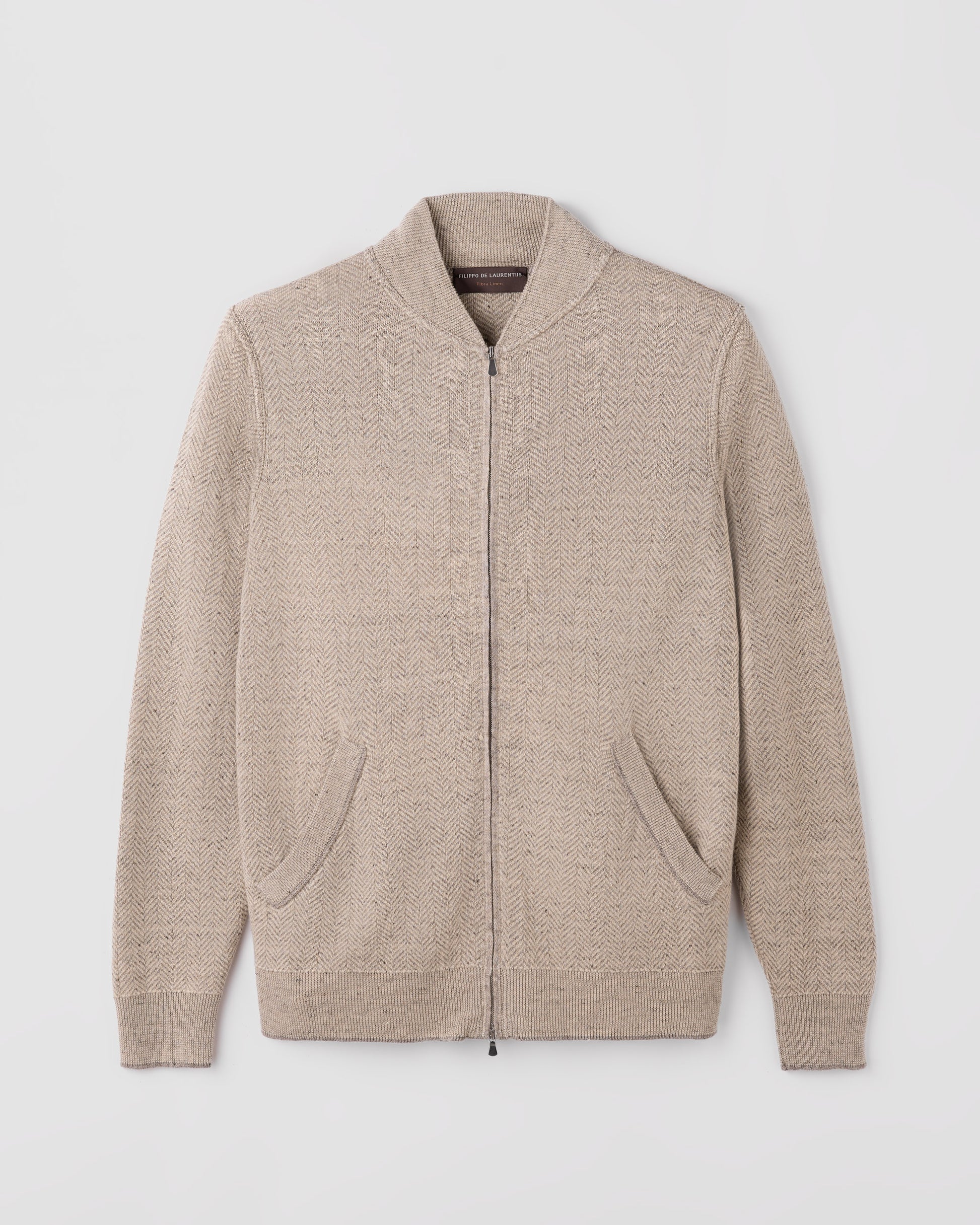 Bomber zip WOOL - STONE | Filippo De Laurentiis