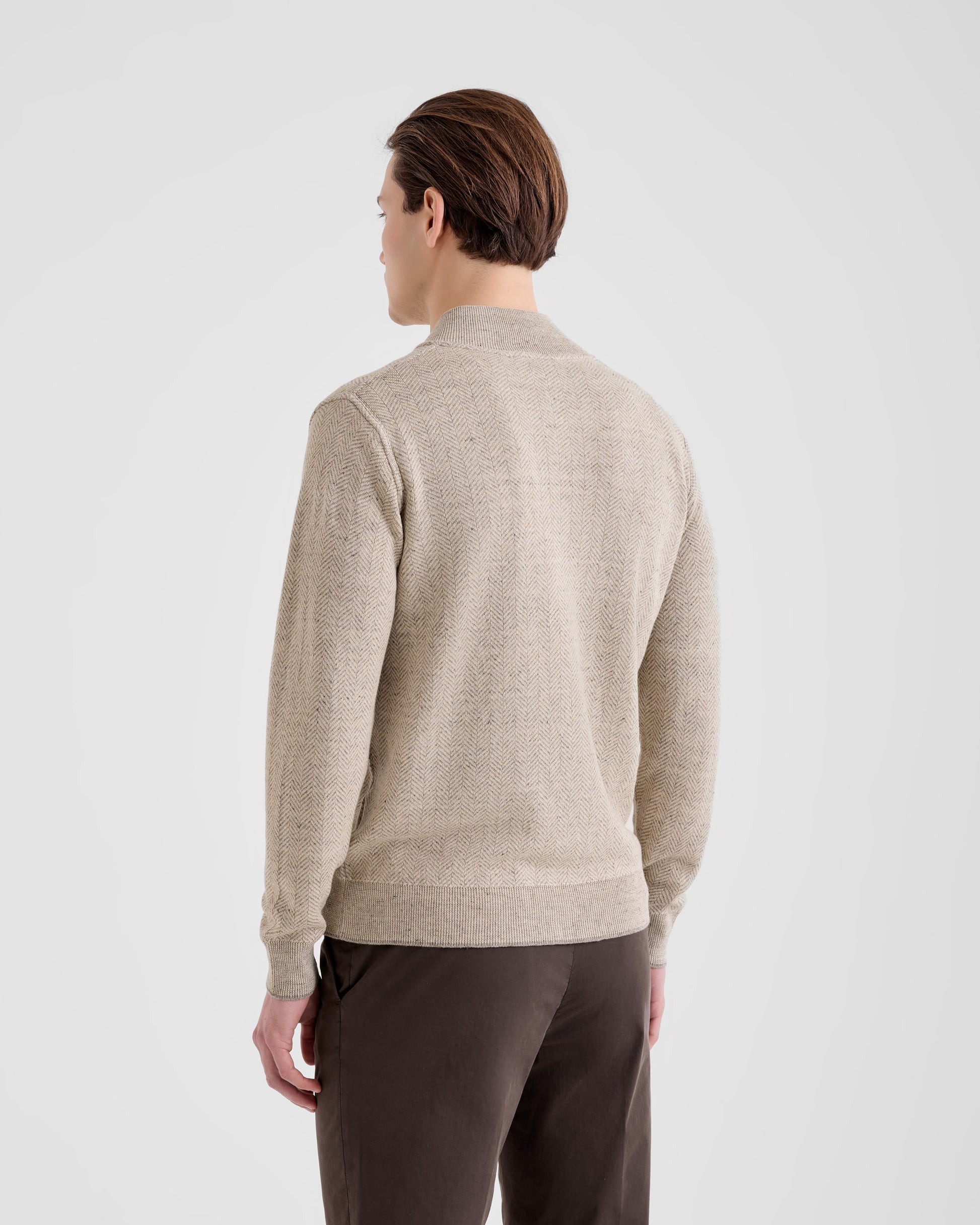 Bomber zip WOOL - STONE | Filippo De Laurentiis
