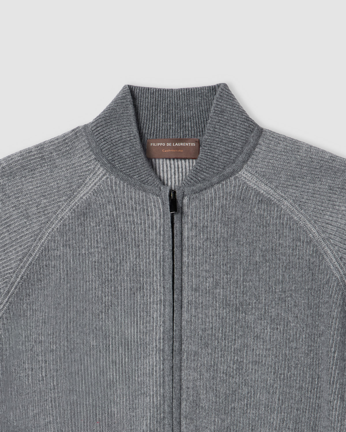 Raglan-sleeve zipped bomber jacket GREY - PEARL | Filippo De Laurentiis