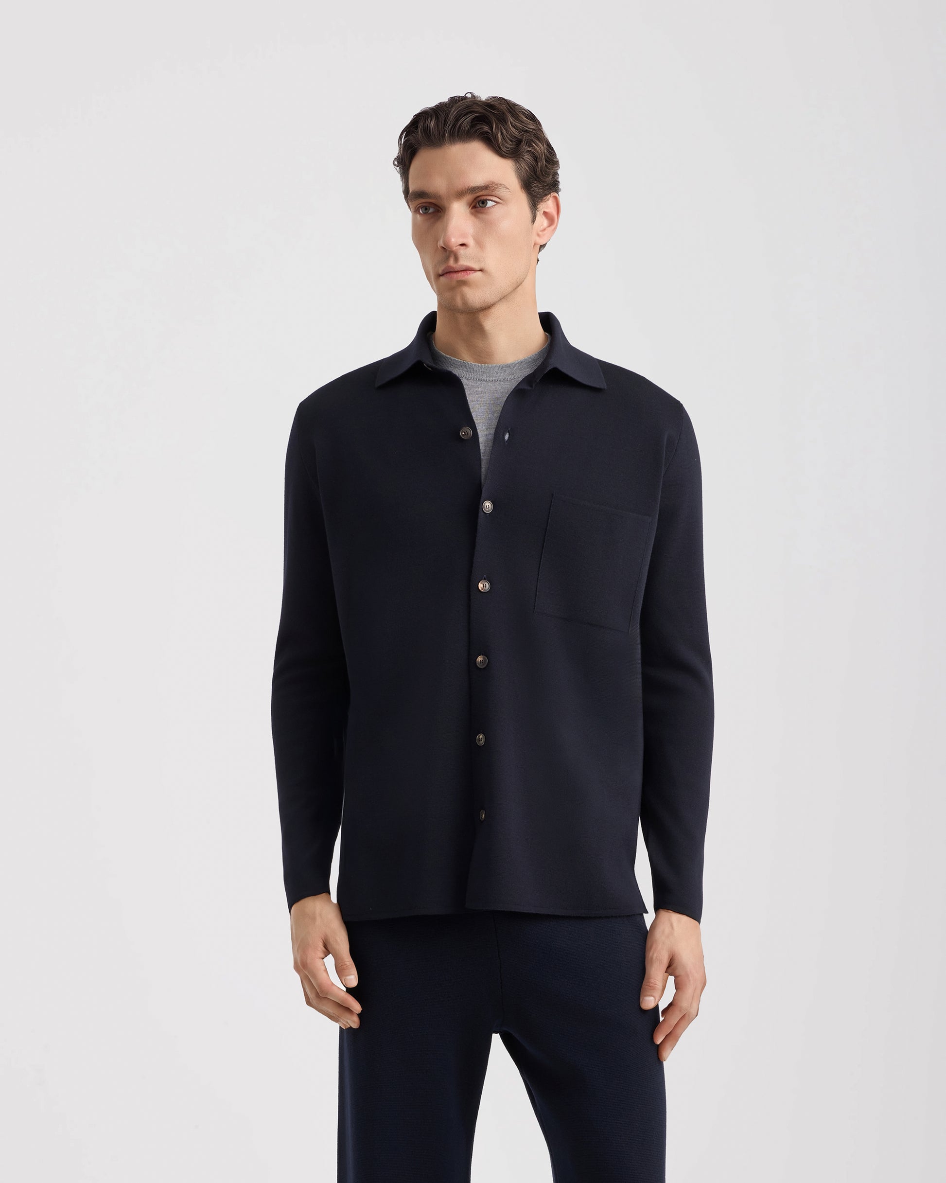 Camicia manica lunga Blu Navy | Filippo De Laurentiis