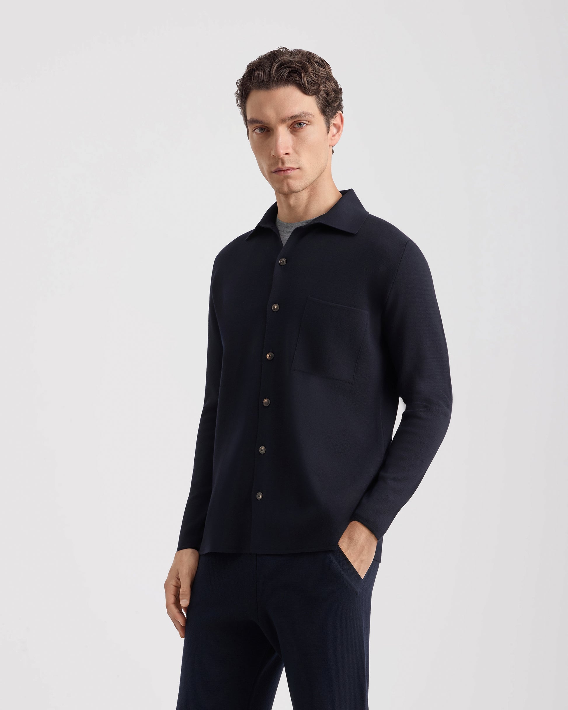 Camicia manica lunga Blu Navy | Filippo De Laurentiis