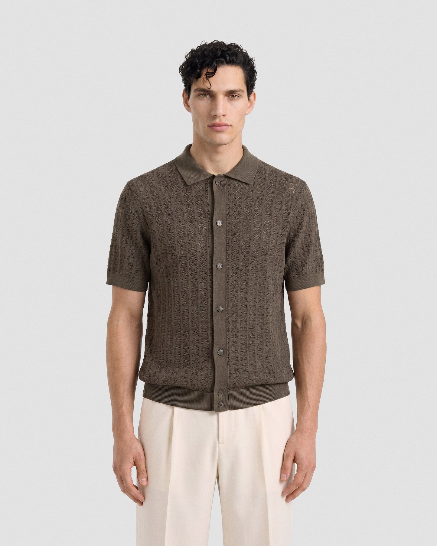 Short sleeve crochet shirt |553147|