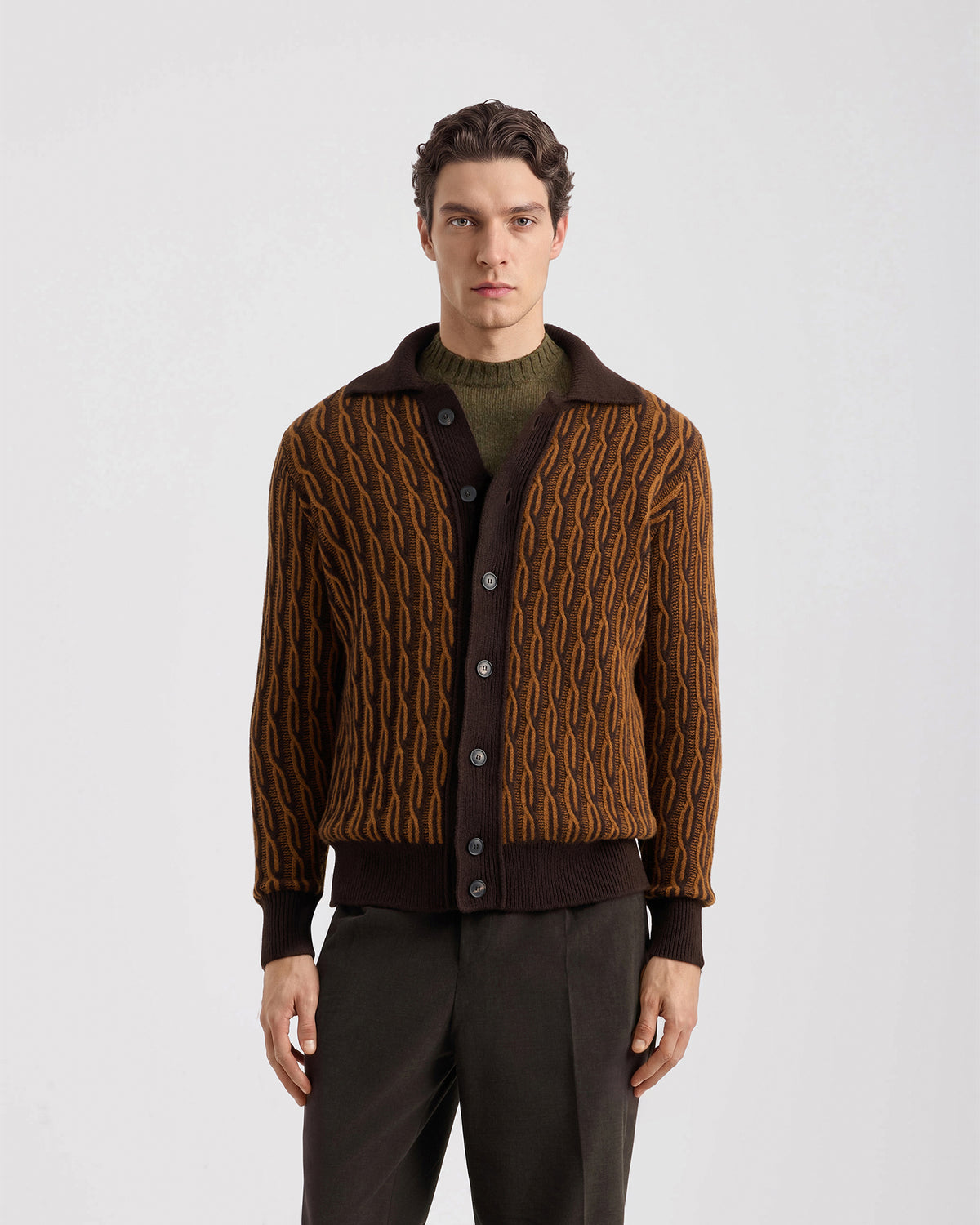 Camicia manica lunga Brown Naturale - Caffe' | Filippo De Laurentiis