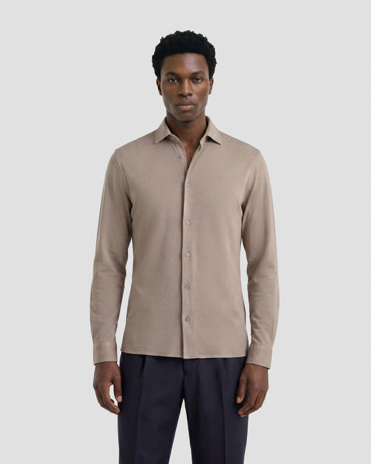 Camicia manica lunga Tortora | Filippo De Laurentiis