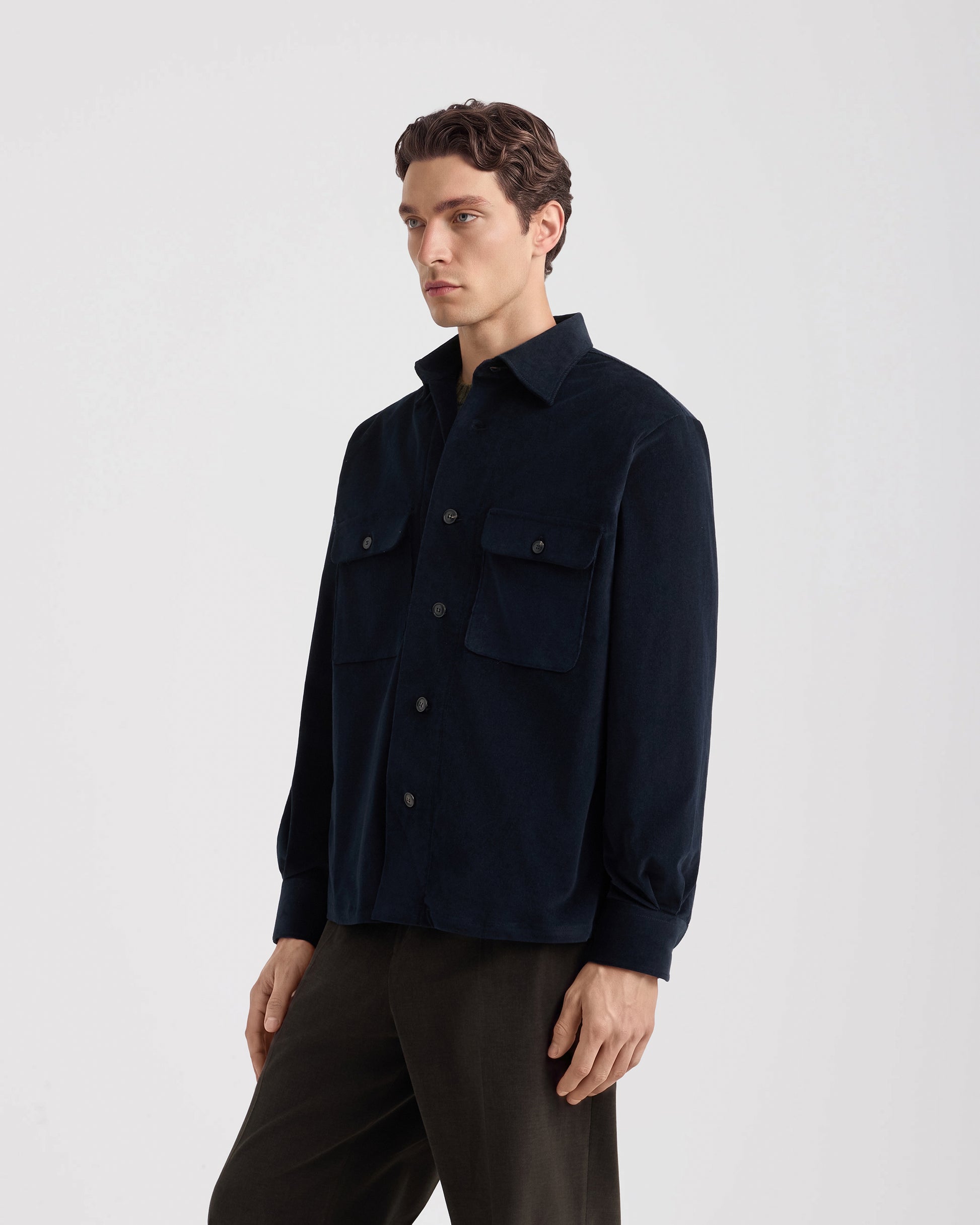 Camicia over manica lunga Navy | Filippo De Laurentiis