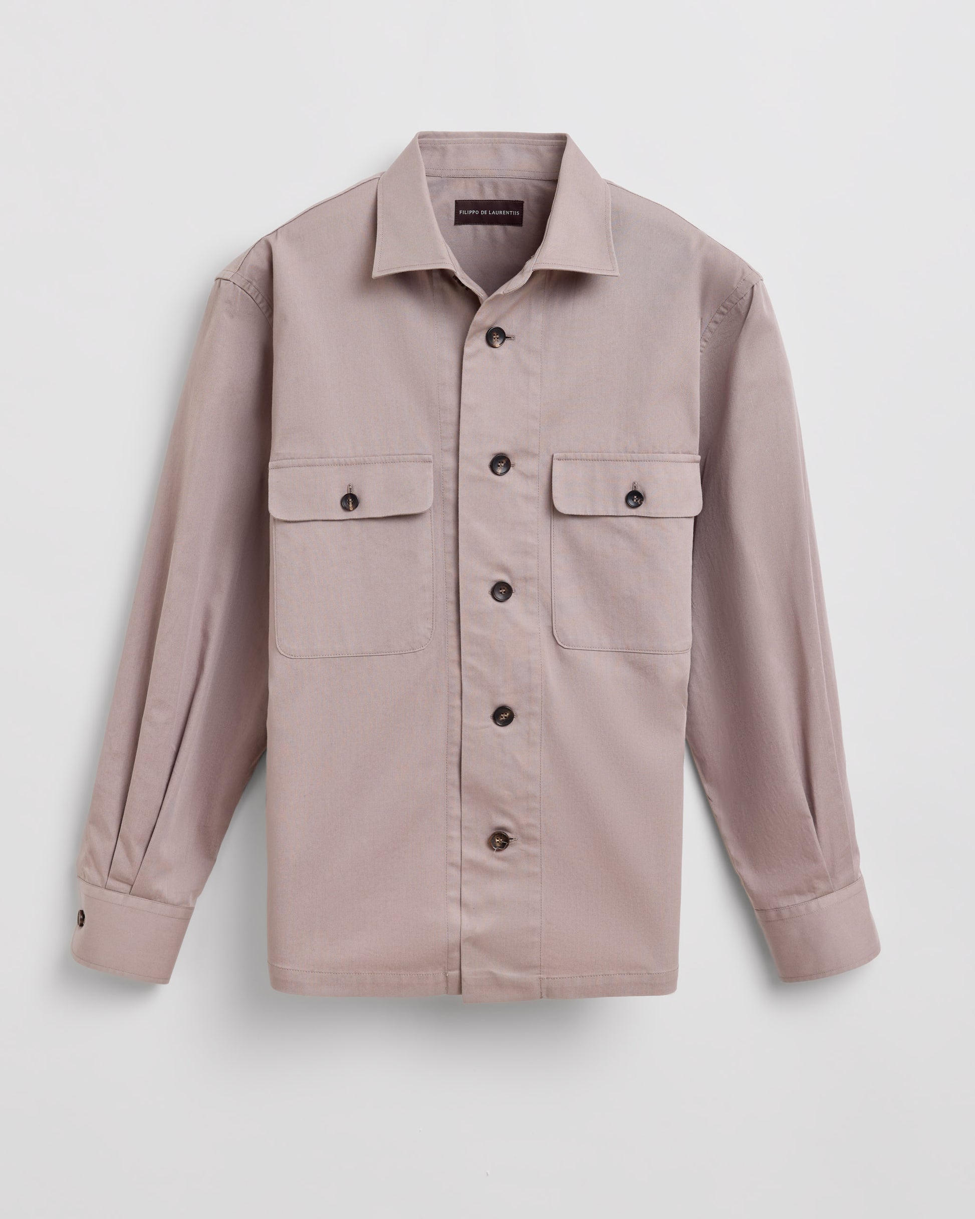 Over knit shirt-jacket TAUPE | Filippo De Laurentiis