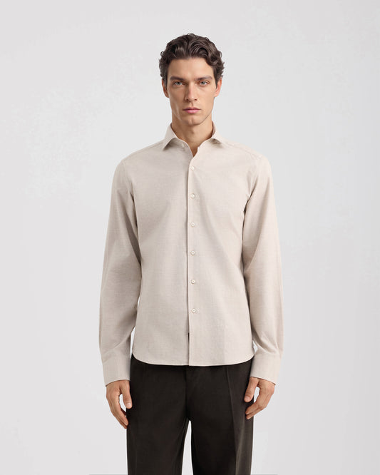 Camicia manica lunga Beige | Filippo De Laurentiis