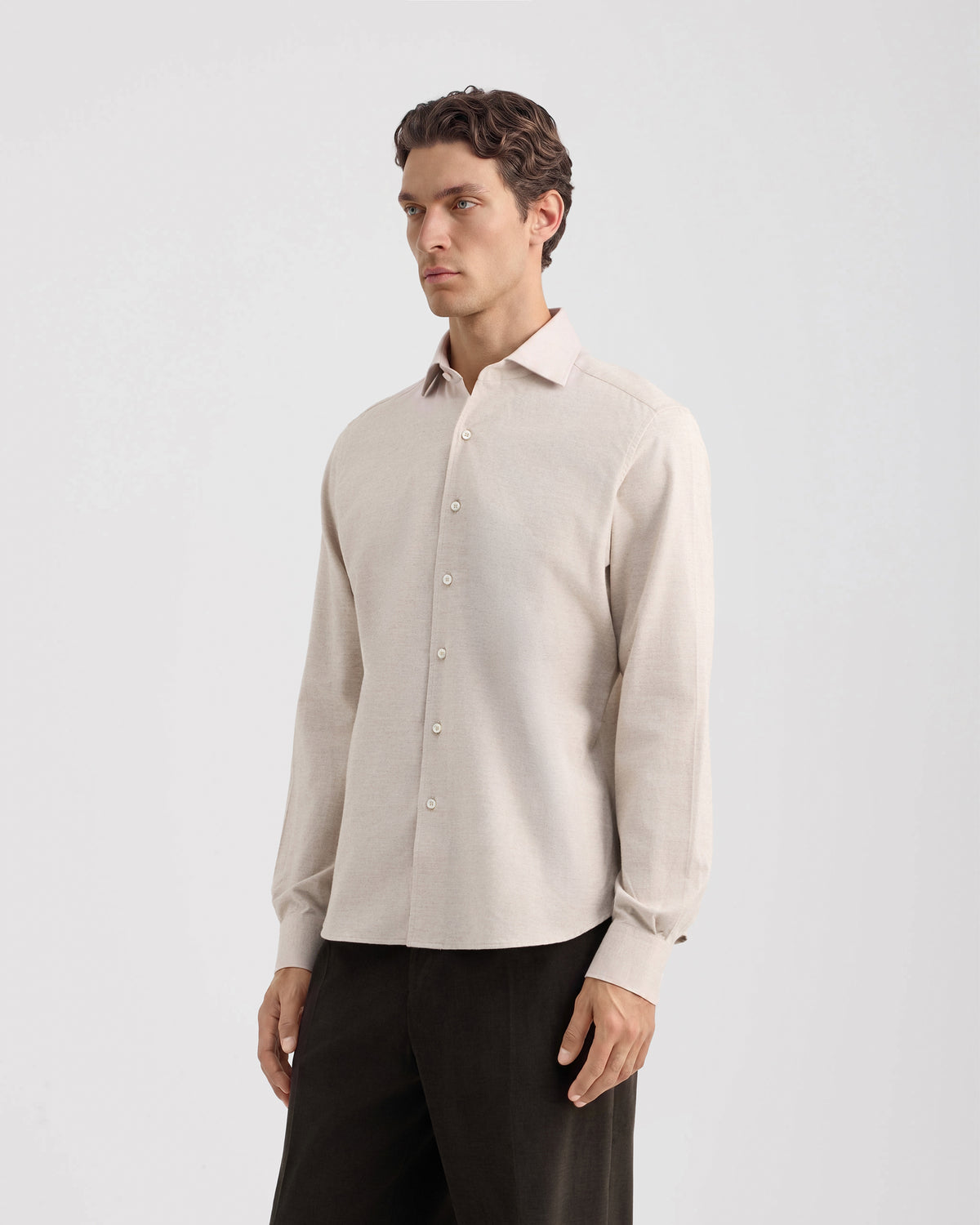 Camicia manica lunga Beige | Filippo De Laurentiis