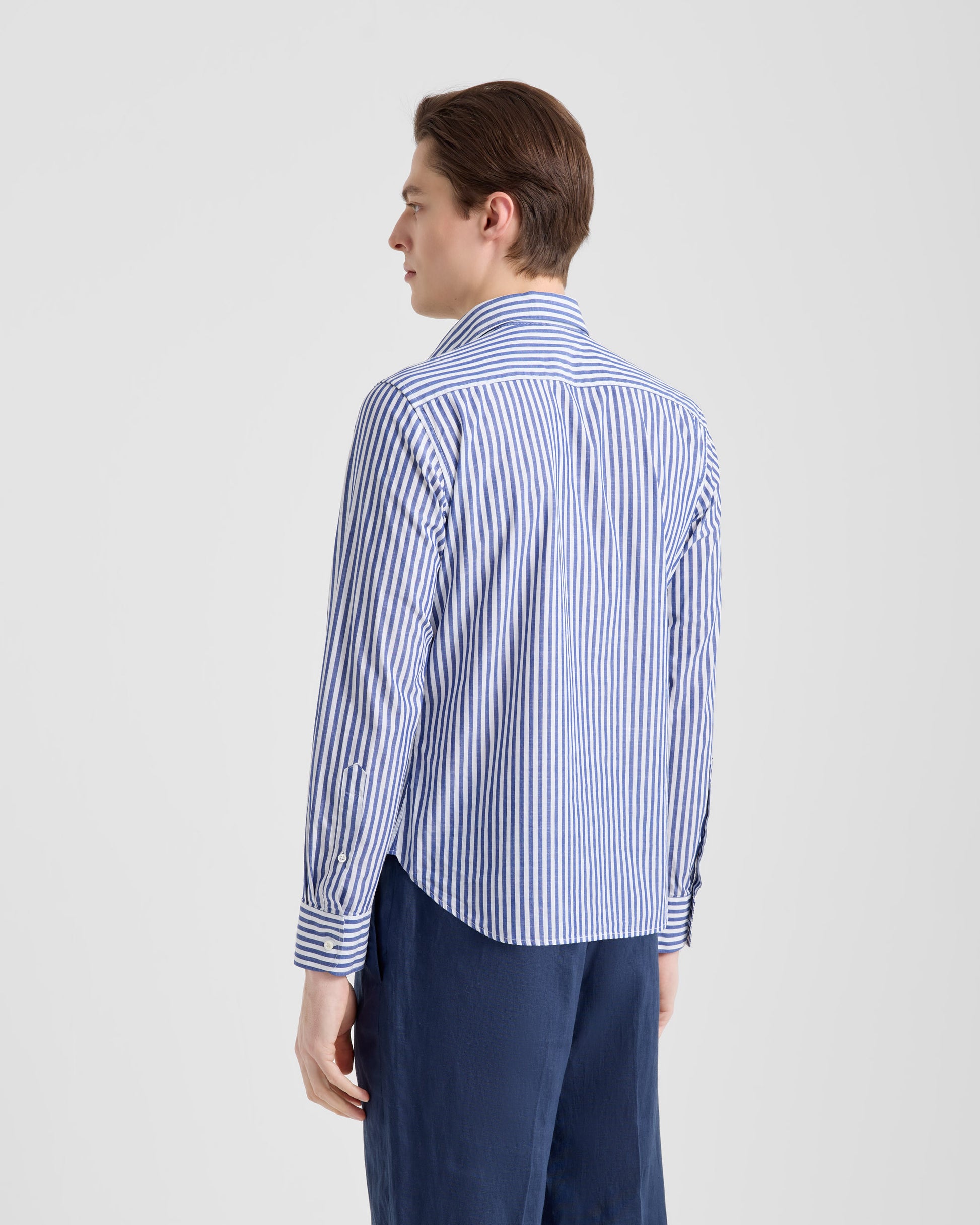 Camicia collo paramontura Bianco - blu | Filippo De Laurentiis
