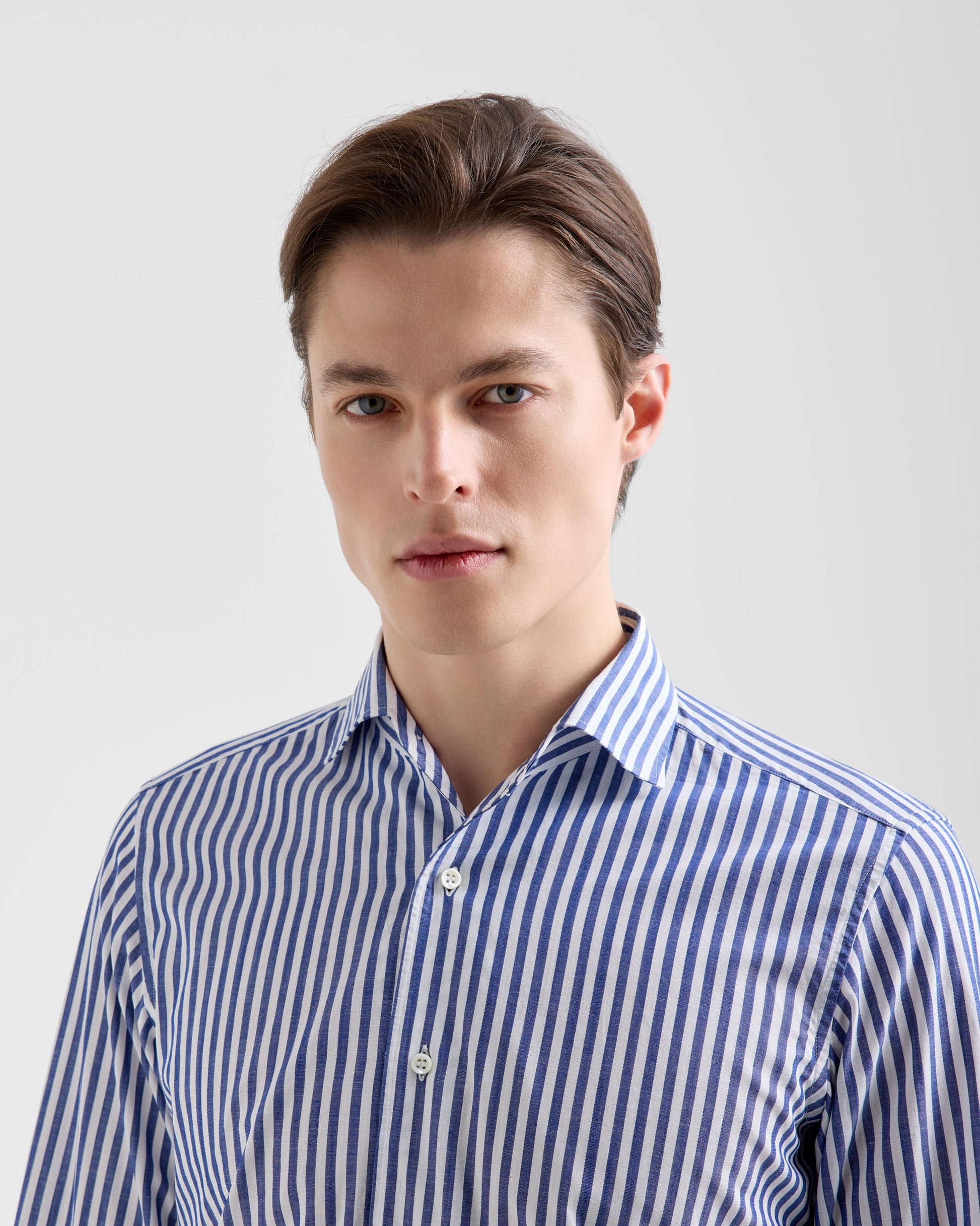 Camicia collo paramontura Bianco - blu | Filippo De Laurentiis