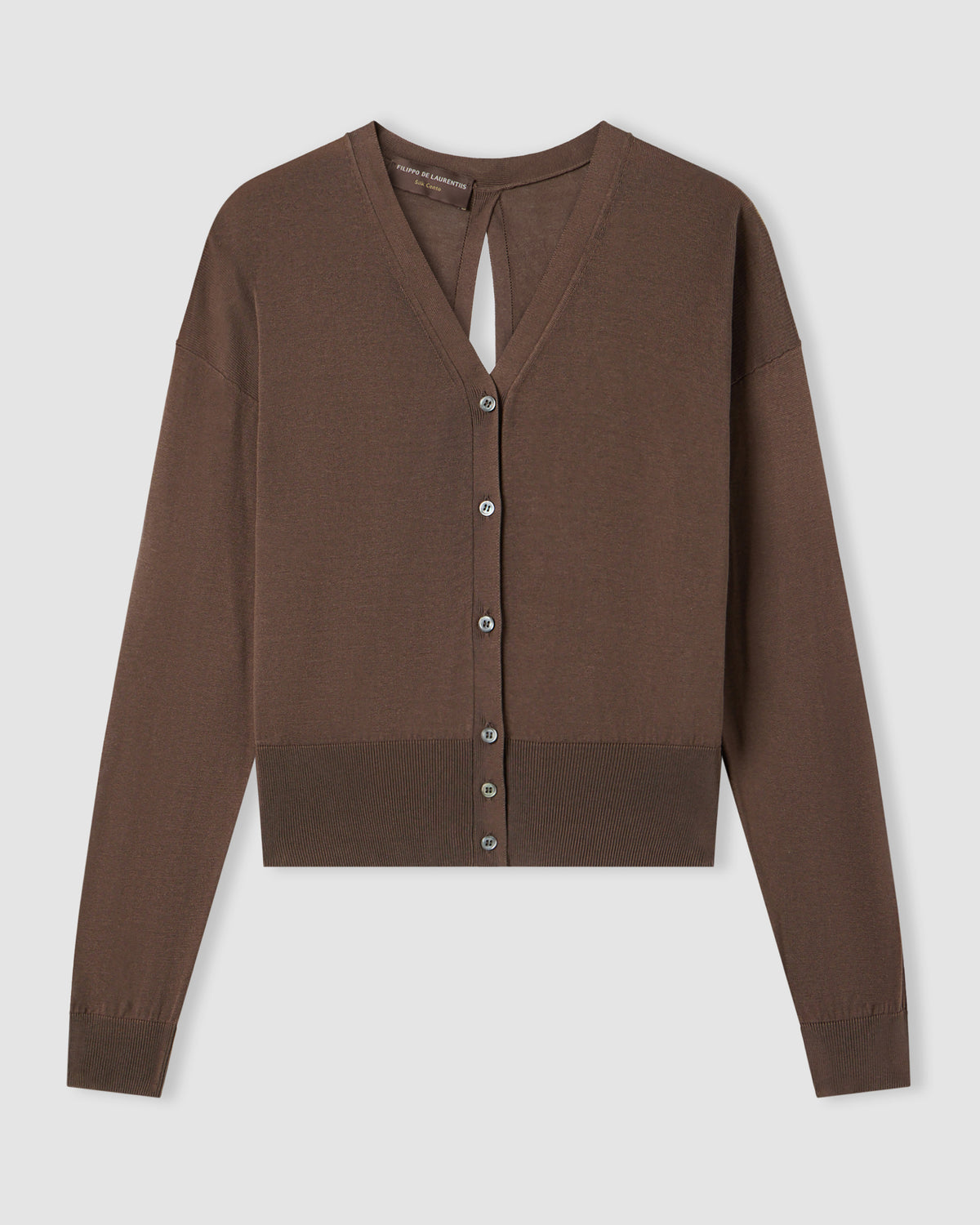 Cardigan manica lunga Cacao | Filippo De Laurentiis