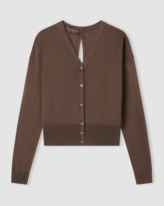 Cardigan manica lunga Cacao | Filippo De Laurentiis