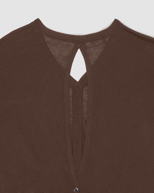 Cardigan manica lunga Cacao | Filippo De Laurentiis