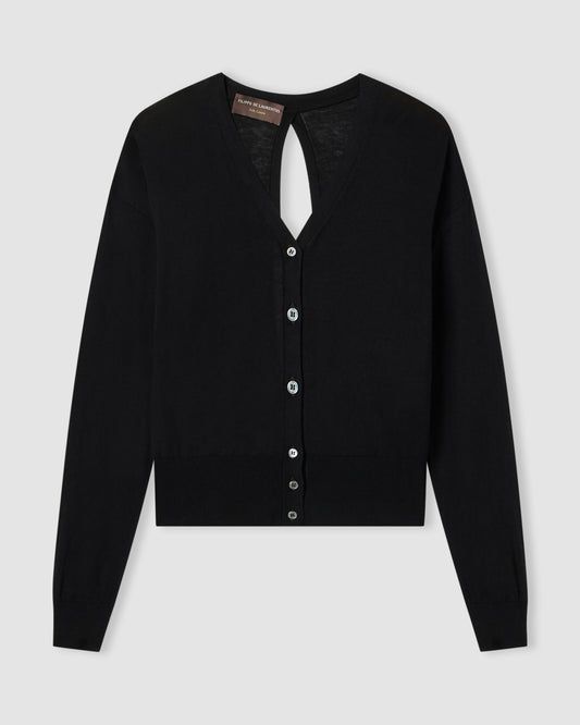 Cardigan manica lunga Nero | Filippo De Laurentiis