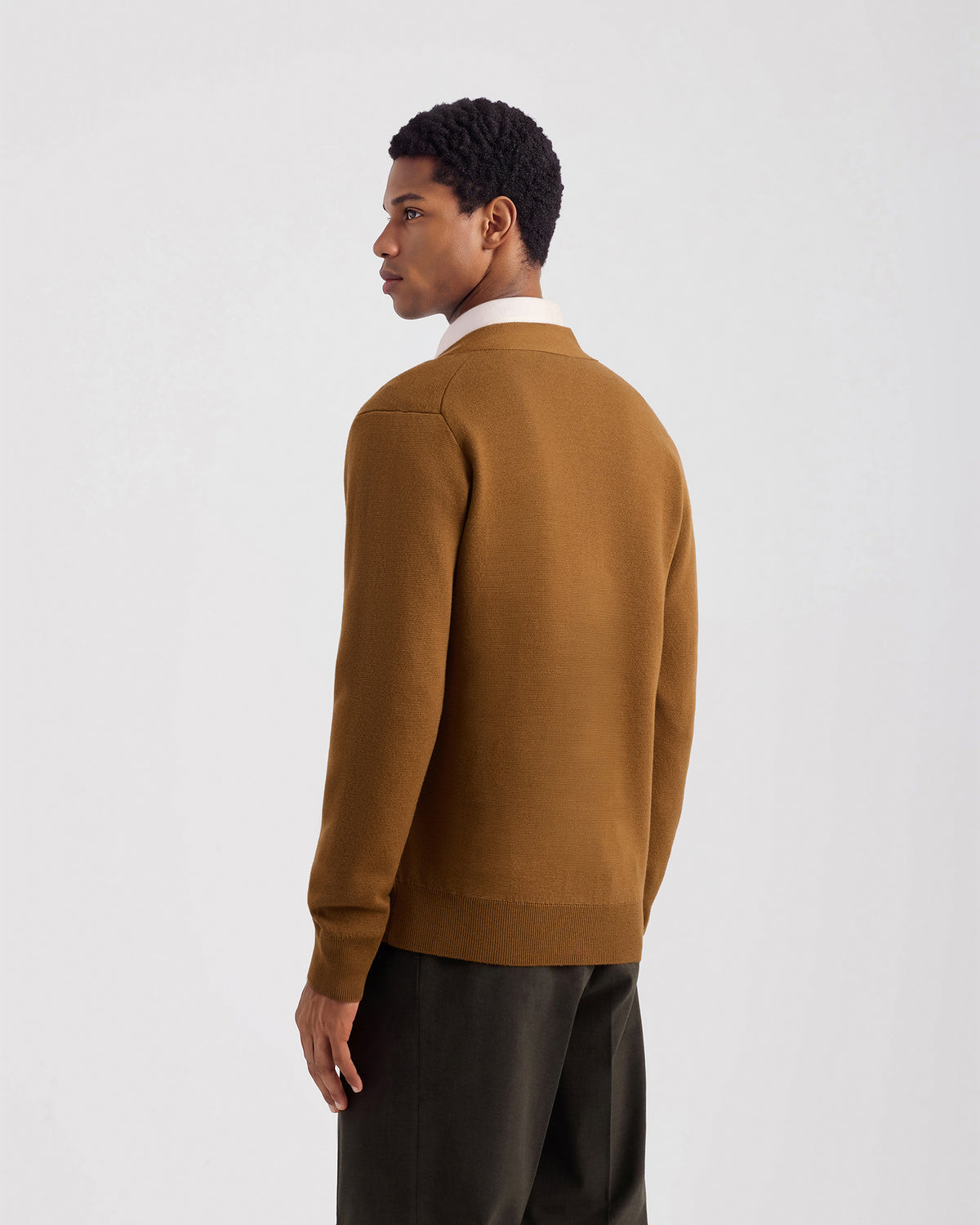 Buttoned cardigan DARK CAMEL | Filippo De Laurentiis