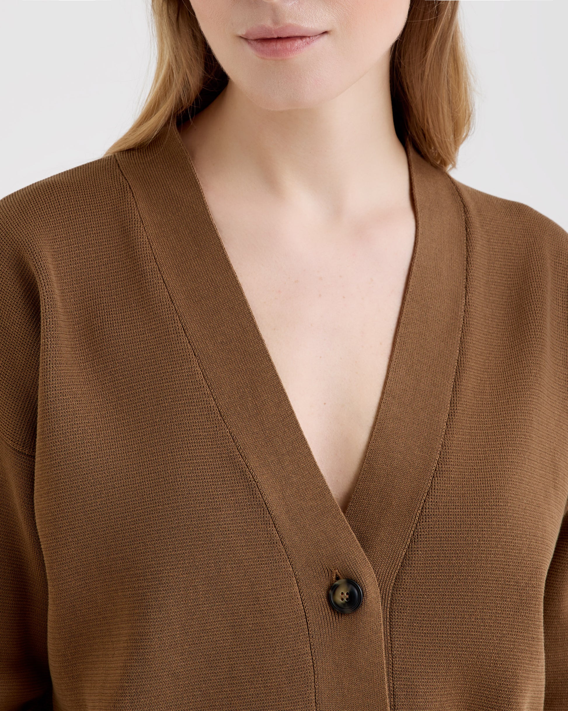 Buttoned cardigan  DARK CAMEL | Filippo De Laurentiis