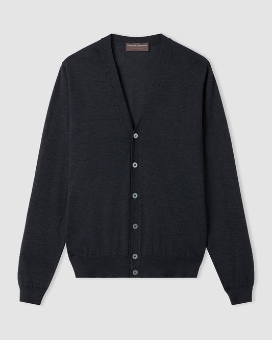 Buttoned cardigan Charcoal grey | Filippo De Laurentiis