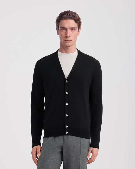 Buttoned cardigan Black | Filippo De Laurentiis