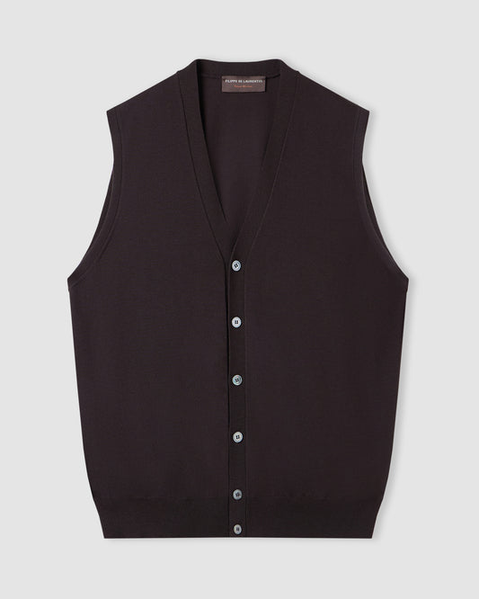 Gilet con bottoni Caffè | Filippo De Laurentiis