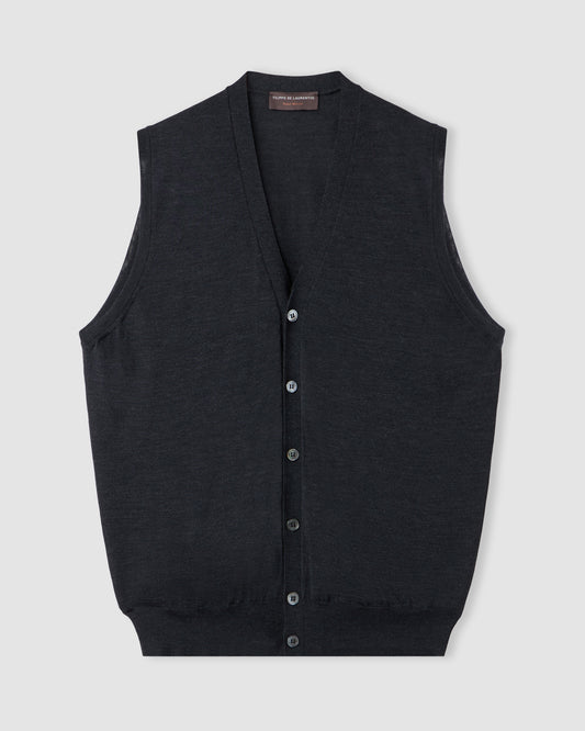 Gilet con bottoni Antracite | Filippo De Laurentiis