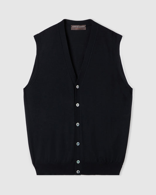 Gilet con bottoni Nero | Filippo De Laurentiis