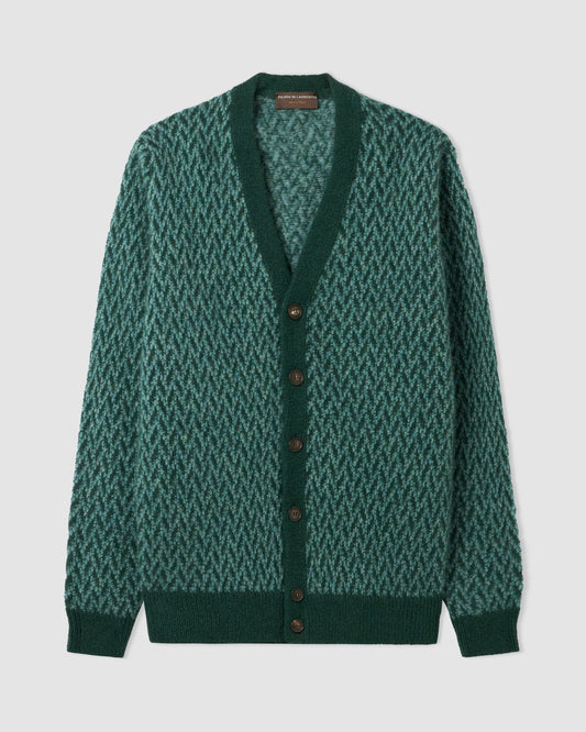Cardigan con bottoni manica lunga Verde | Filippo De Laurentiis