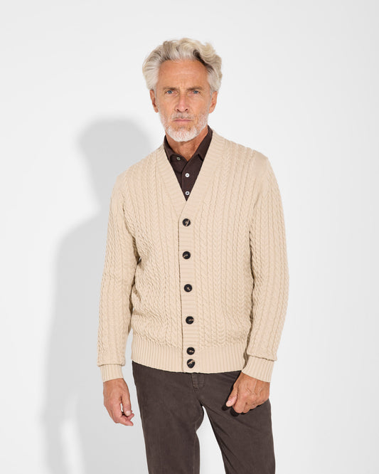Cardigan con bottoni trecce