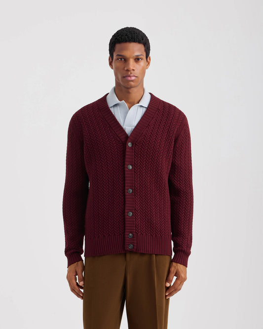 Buttoned cardigan RED | Filippo De Laurentiis