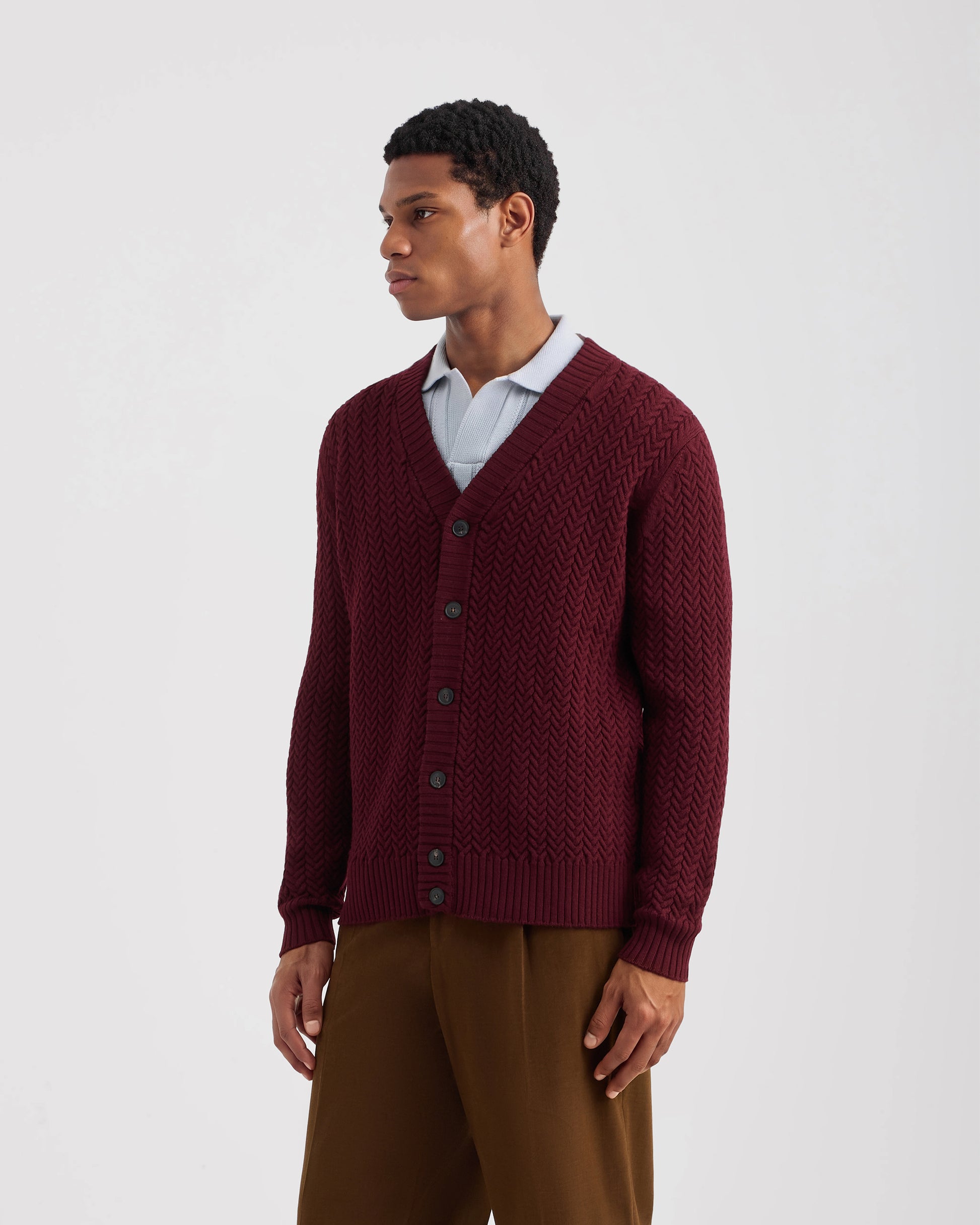 Buttoned cardigan RED | Filippo De Laurentiis