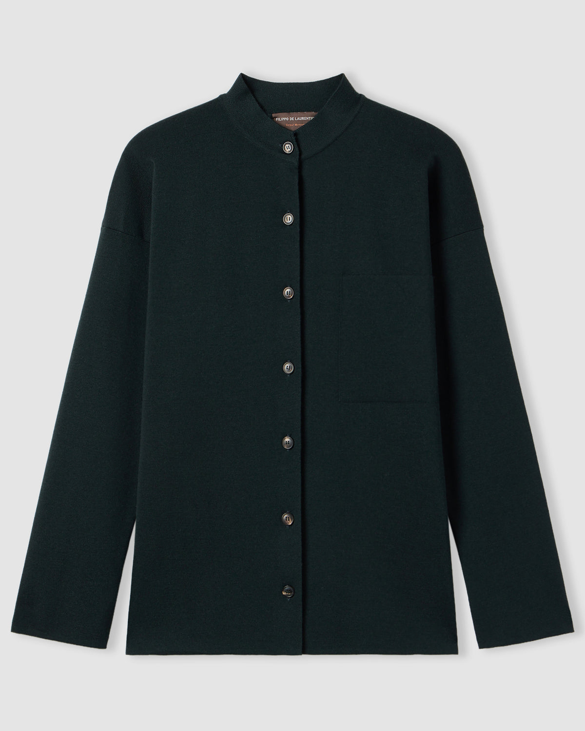 Long-sleeved mandarin collar sweater |1521129|